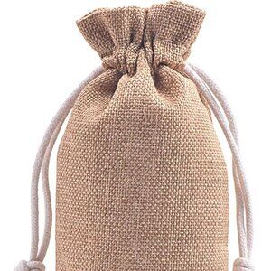 10pcs Camel Lining Burlap Drawstring Bags - BRAND NEW